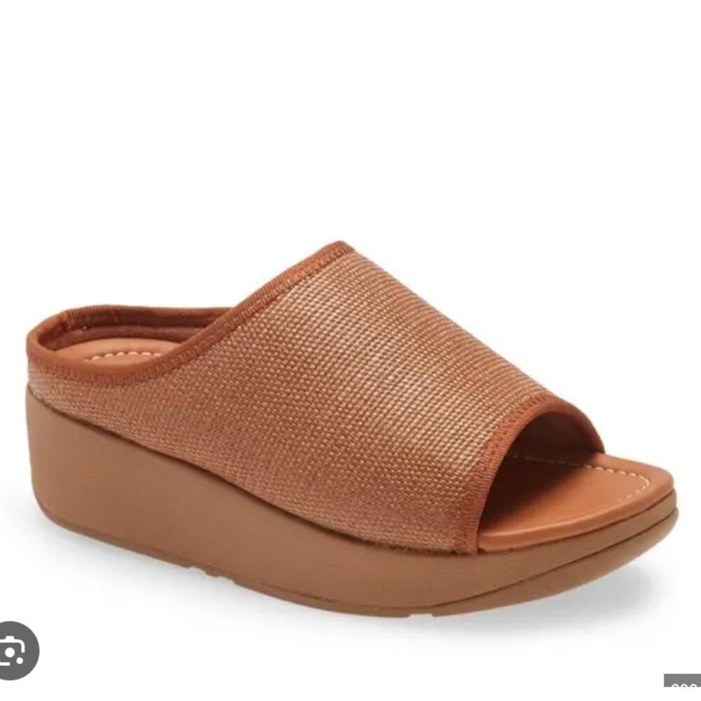 FitFlop Copper Brown Wedge Slide Sandals
